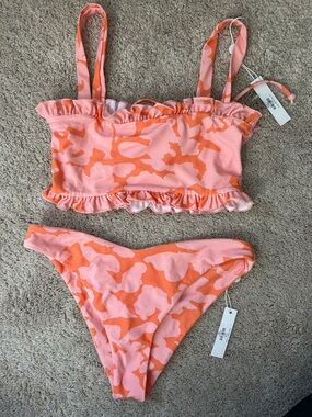 Citrine Ruffle-Trim Two-Piece Bikini